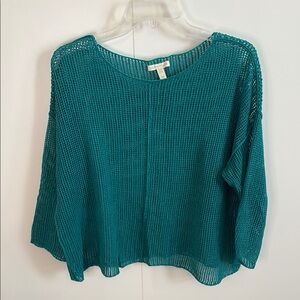 Eileen Fisher Turquoise Open Knit Top